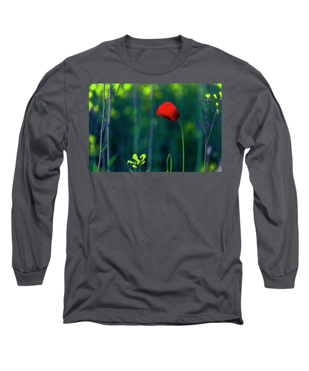 Bulgaria Long Sleeve T-Shirt featuring the photograph Poppy by Evgeni Dinev