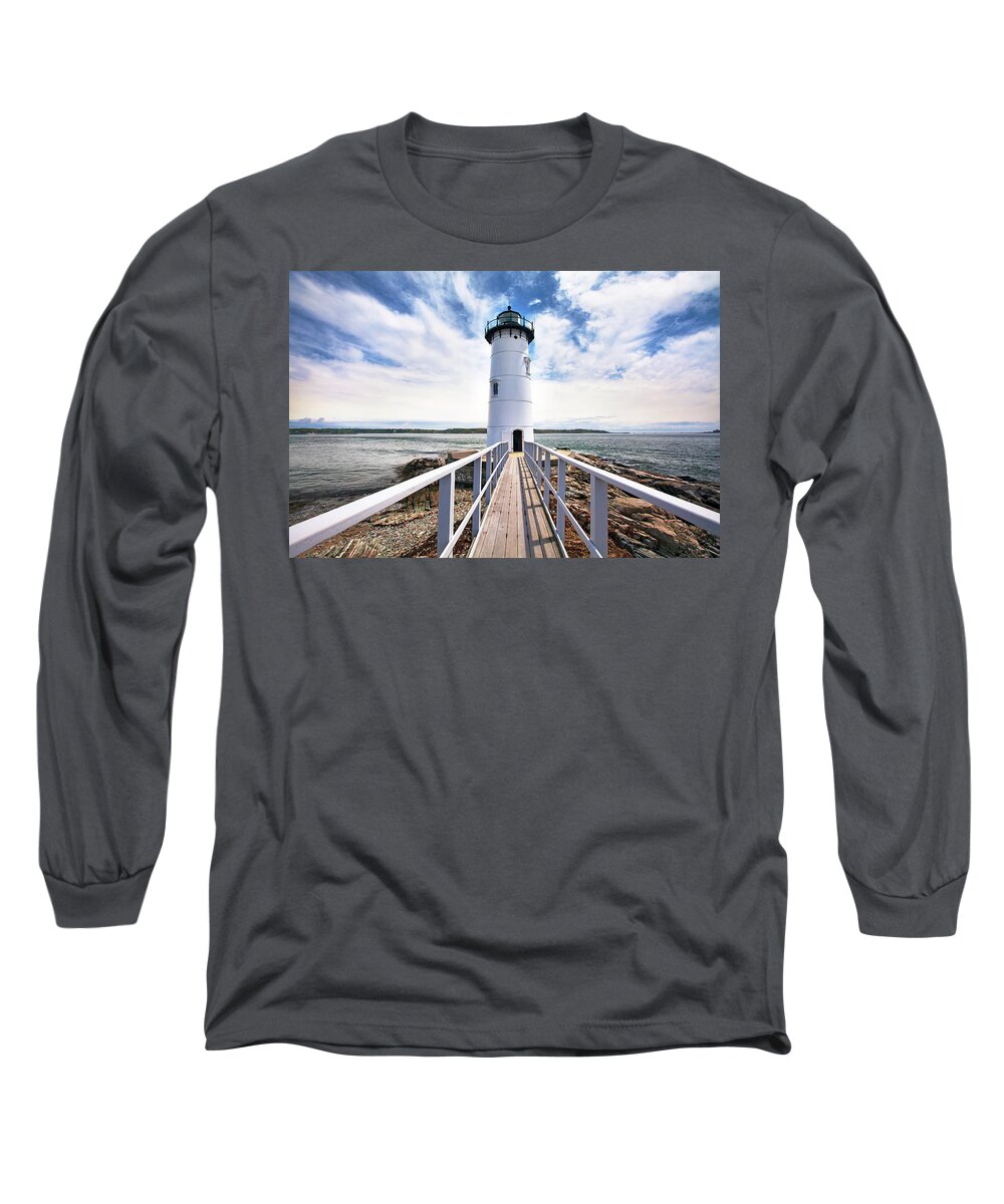 Portsmouth Harbor Lighthouse Long Sleeve T-Shirt featuring the photograph Portsmouth Harbor Lighthouse by Eric Gendron