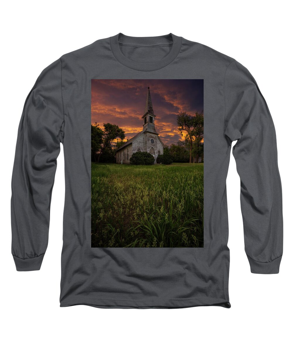 Sunset Long Sleeve T-Shirt featuring the photograph Prayer by Aaron J Groen