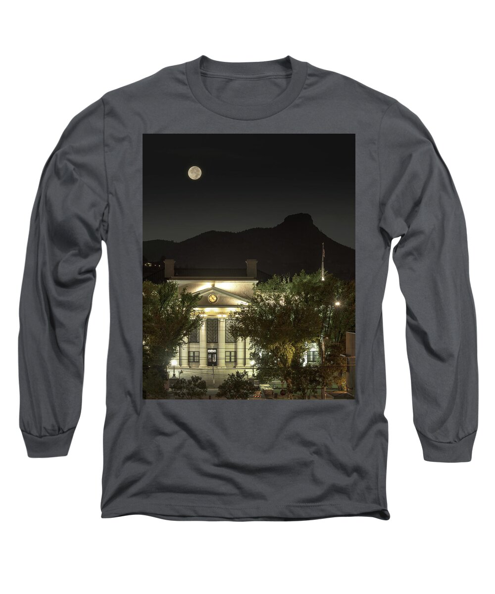Prescott Long Sleeve T-Shirt featuring the photograph Prescott Courthouse And Thumb Butte, Arizona by Don Schimmel