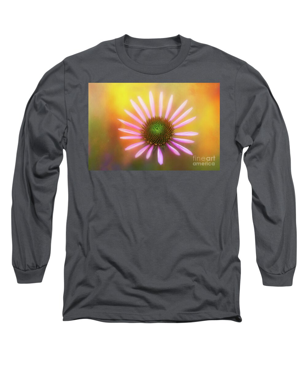 Purple Coneflower Long Sleeve T-Shirt featuring the photograph Purple Coneflower Sunshine by Anita Pollak