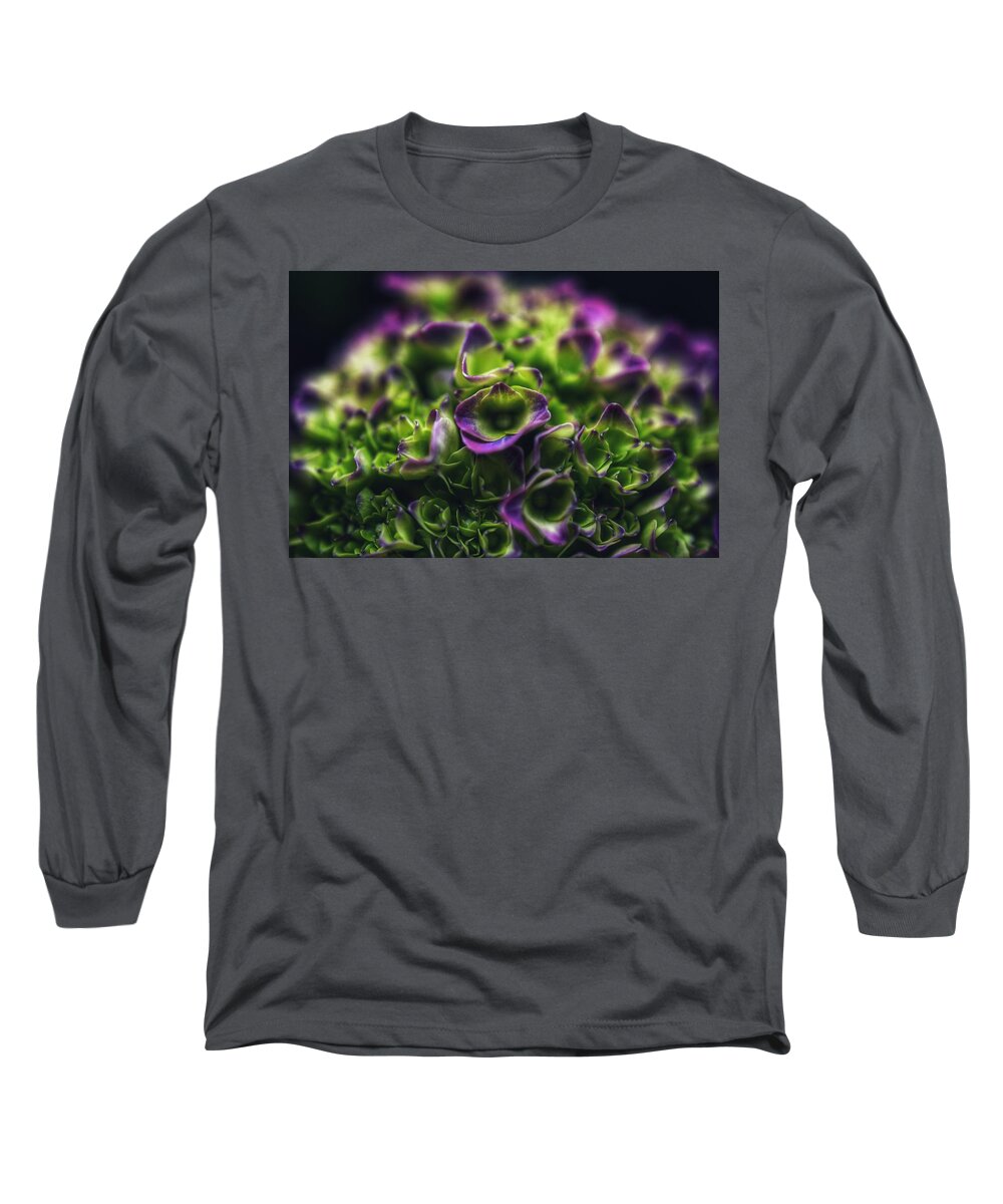 Photo Long Sleeve T-Shirt featuring the photograph Purple Crown Close up by Evan Foster