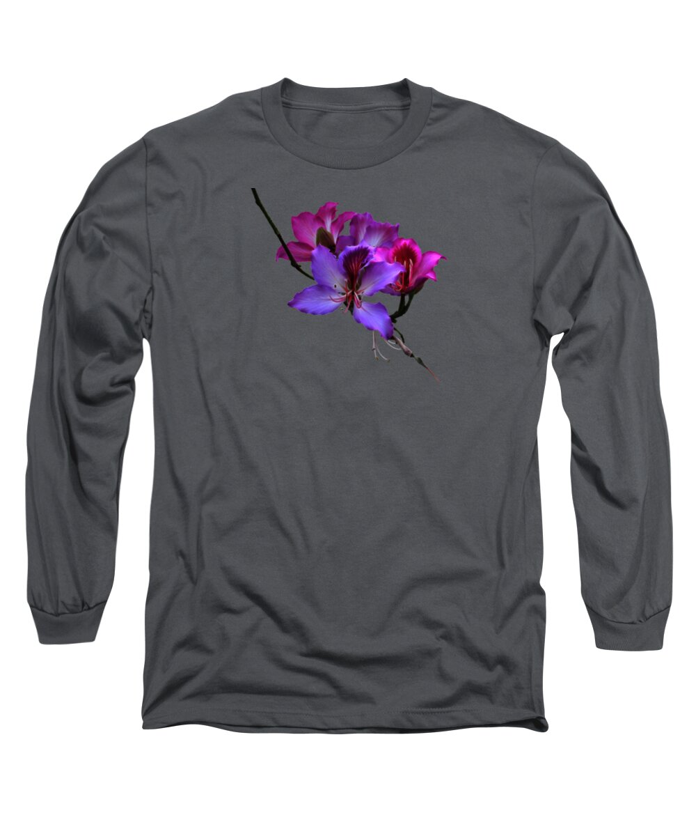 Orchid Long Sleeve T-Shirt featuring the photograph Purple Orchids 2 by Shane Bechler