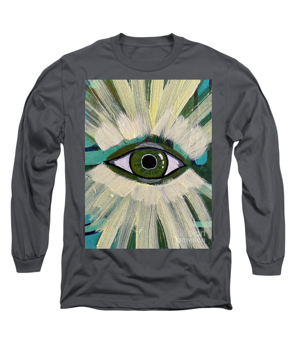 #eye #vision #radiance #access Long Sleeve T-Shirt featuring the painting Radiant Vision by Sylvia Becker-Hill