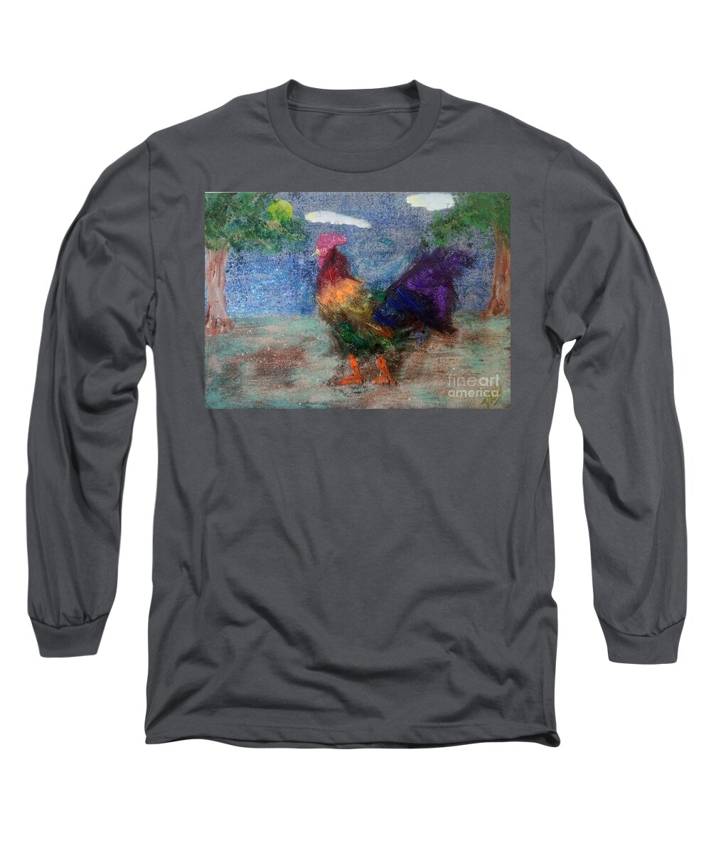 Lgbtq Long Sleeve T-Shirt featuring the mixed media Rainbow Cock by David Westwood