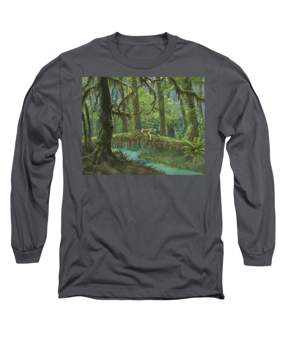 Rainforest Long Sleeve T-Shirt featuring the painting Rainforest Afternoon by Don Morgan