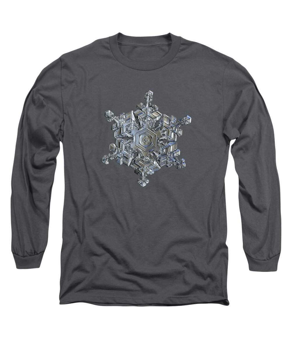 Snowflake Long Sleeve T-Shirt featuring the photograph Real snowflake - 05-Feb-2018 - 19 by Alexey Kljatov