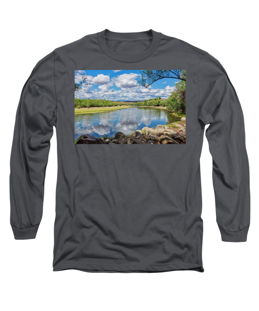 Salt River Long Sleeve T-Shirt featuring the photograph Reflective Salt River by Jurgen Lorenzen