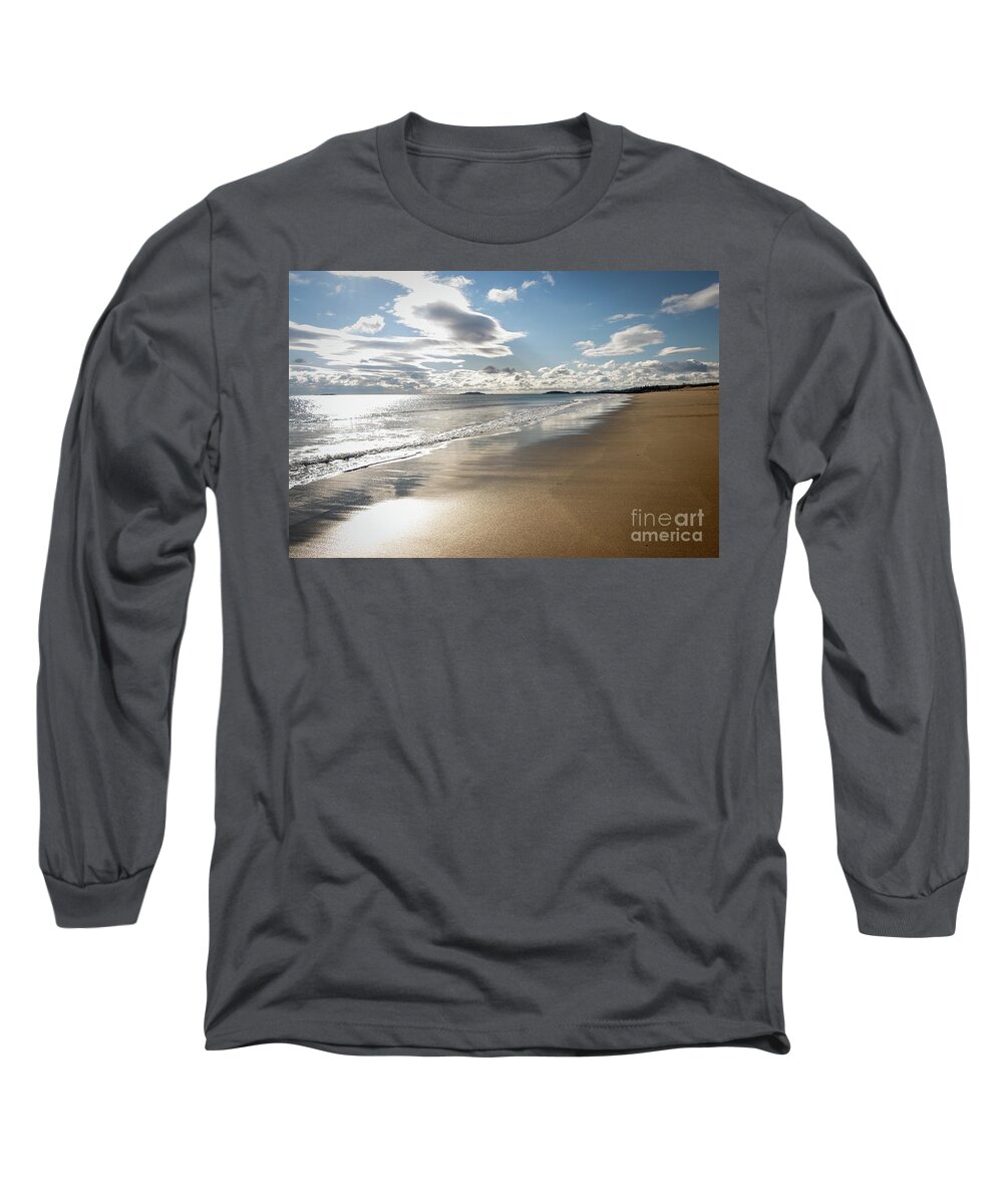 Ocean Long Sleeve T-Shirt featuring the photograph Reid State Park Beach Maine by Elizabeth Dow