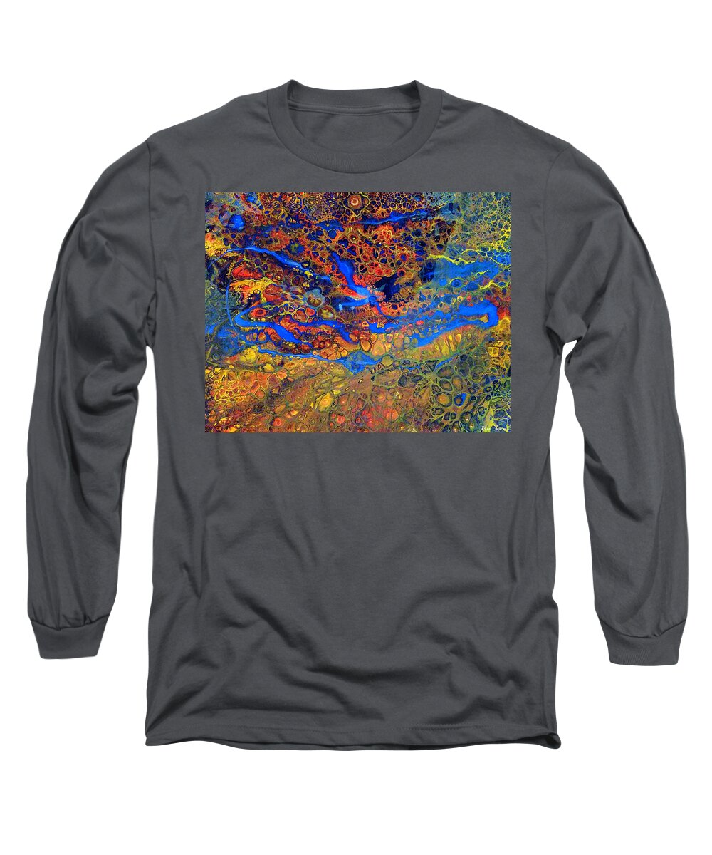  Long Sleeve T-Shirt featuring the painting River Run by Rein Nomm