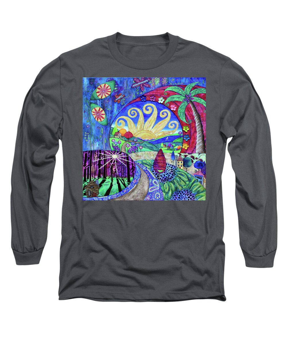 Dreamscape Long Sleeve T-Shirt featuring the painting Road To Tranquility by Winona's Sunshyne