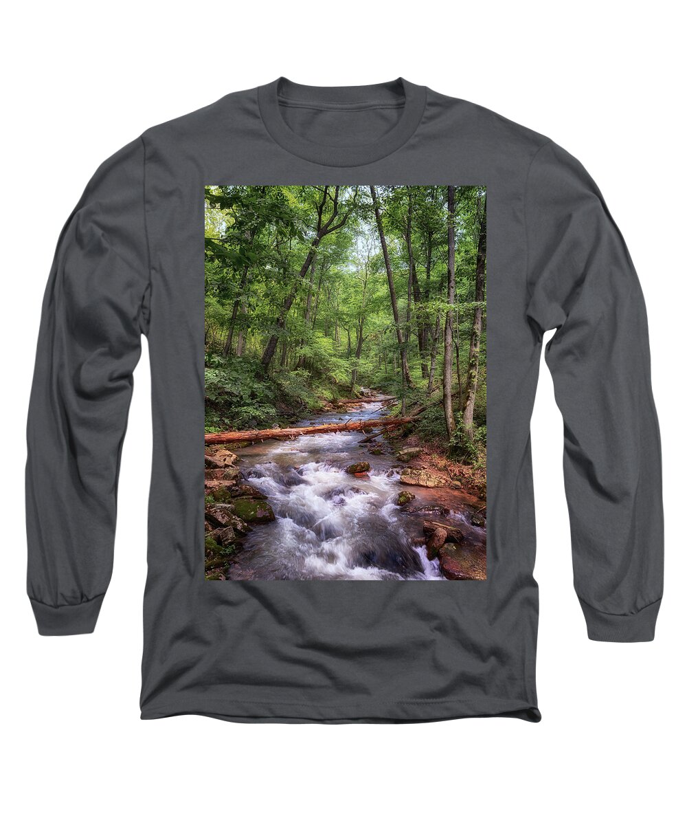 Roaring Run Long Sleeve T-Shirt featuring the photograph Roaring Run Creek - Eagle Rock Virginia by Susan Rissi Tregoning