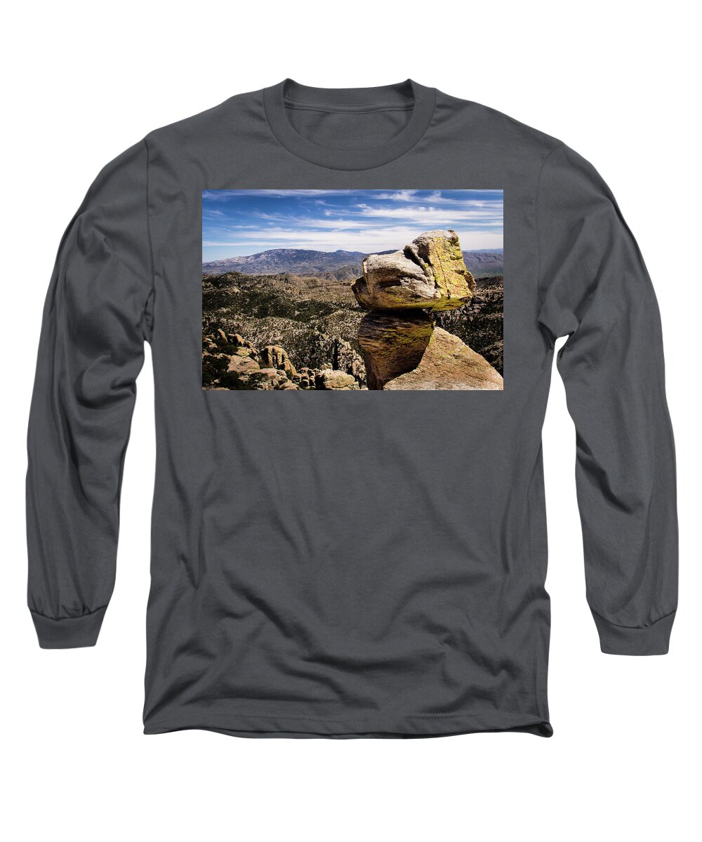 Canyon Long Sleeve T-Shirt featuring the photograph Rock perched high by Craig A Walker