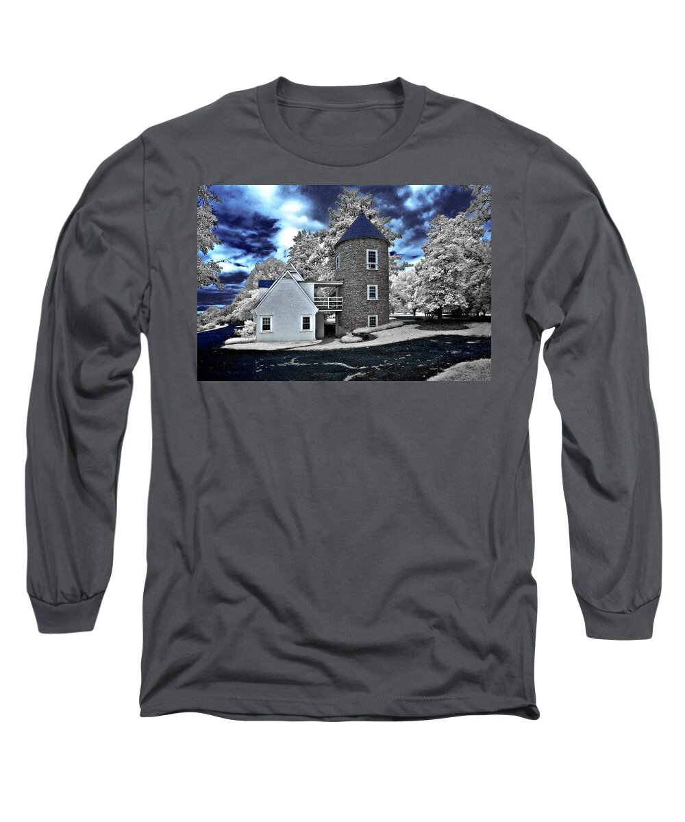 Infrared Long Sleeve T-Shirt featuring the photograph Round House in Charlottesville by Anthony M Davis