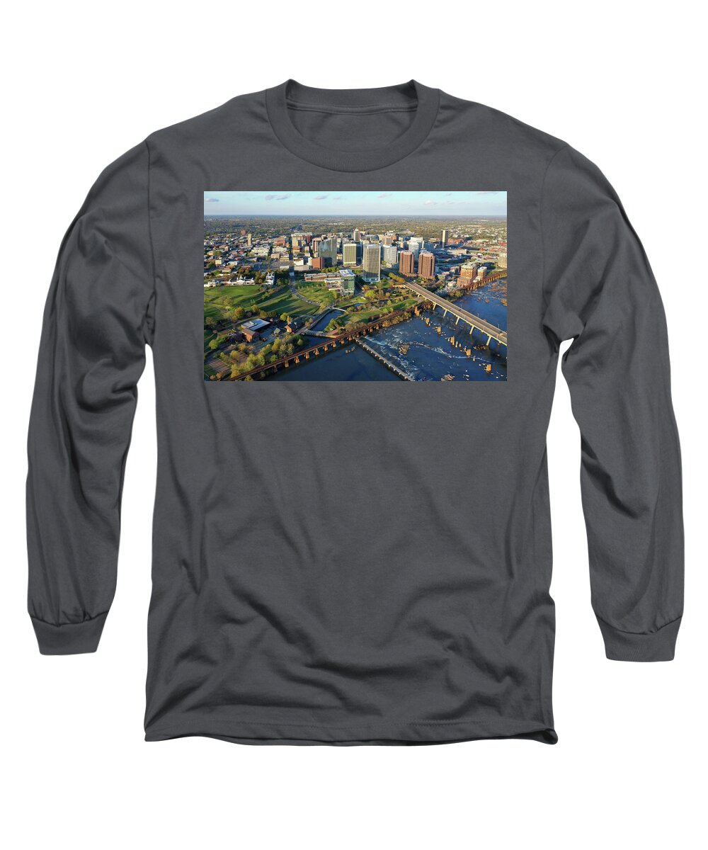 Richmond Long Sleeve T-Shirt featuring the photograph Rva 004 by Richmond Aerials