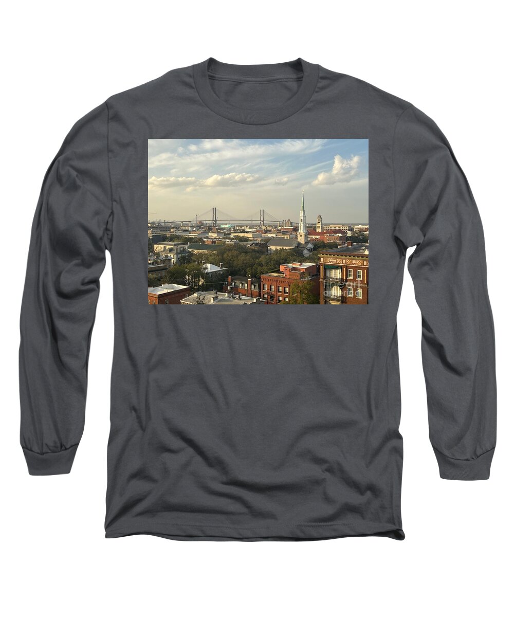 Savannah Long Sleeve T-Shirt featuring the photograph Savannah Skyline by Barbara Von Pagel