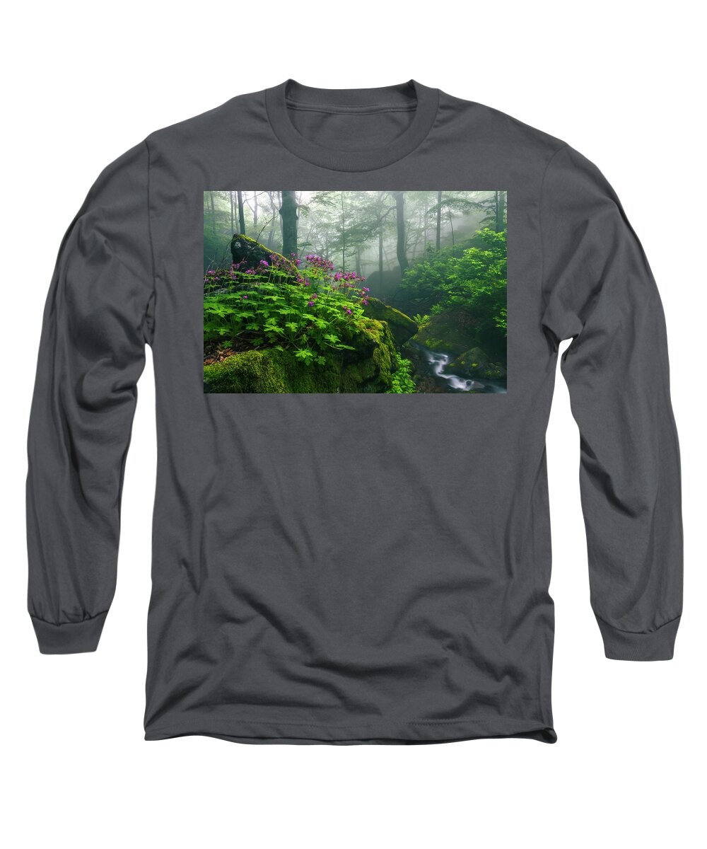 Geranium Long Sleeve T-Shirt featuring the photograph Scent of Spring by Evgeni Dinev