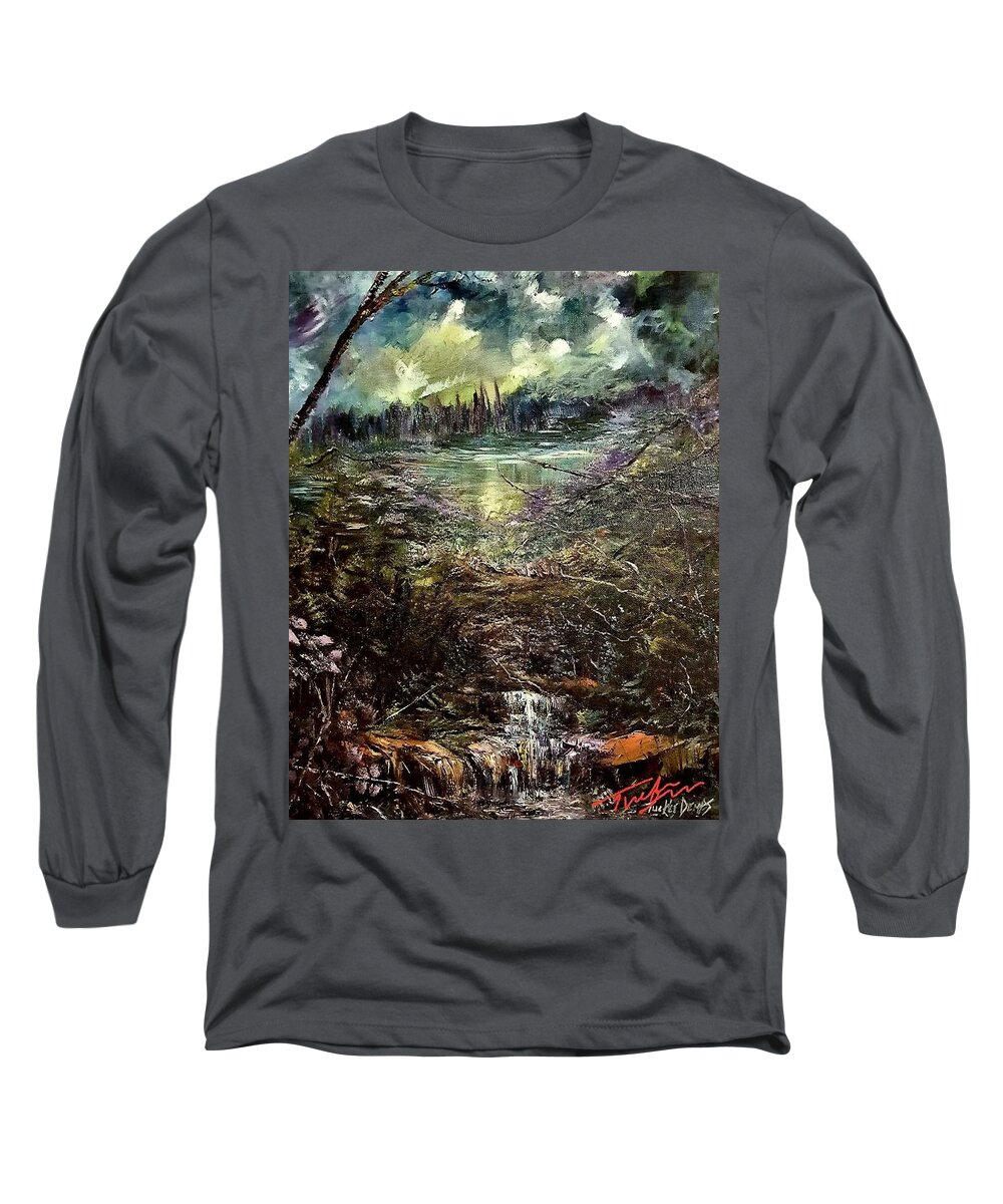 Landscapes Long Sleeve T-Shirt featuring the painting Secret Gardens by Julie TuckerDemps