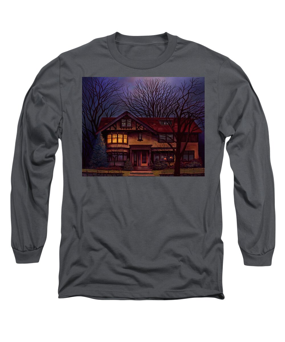 Shelter Long Sleeve T-Shirt featuring the painting Shelter in Place by Hans Neuhart