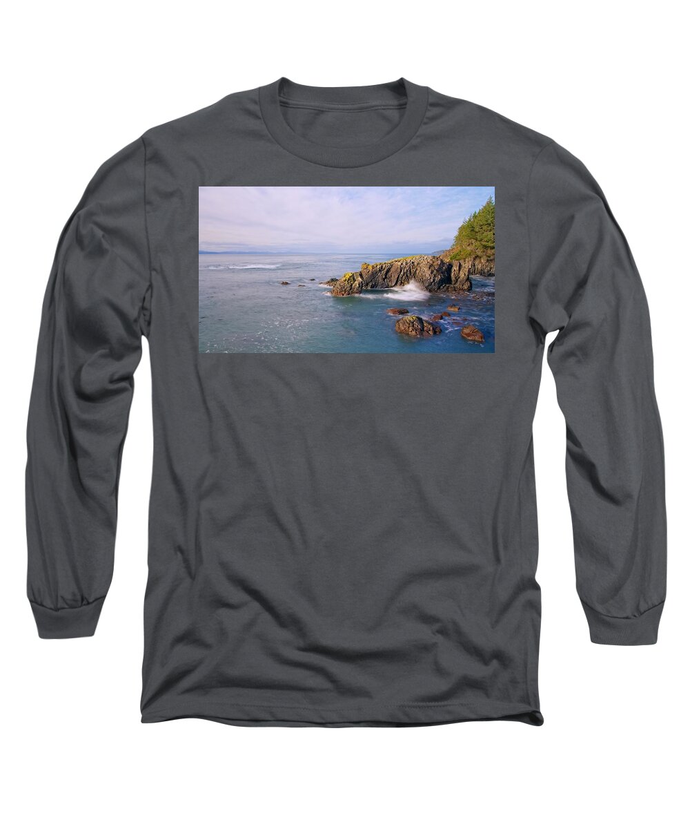Landscape Long Sleeve T-Shirt featuring the photograph Sheringham Point Lighthouse View Wide by Allan Van Gasbeck