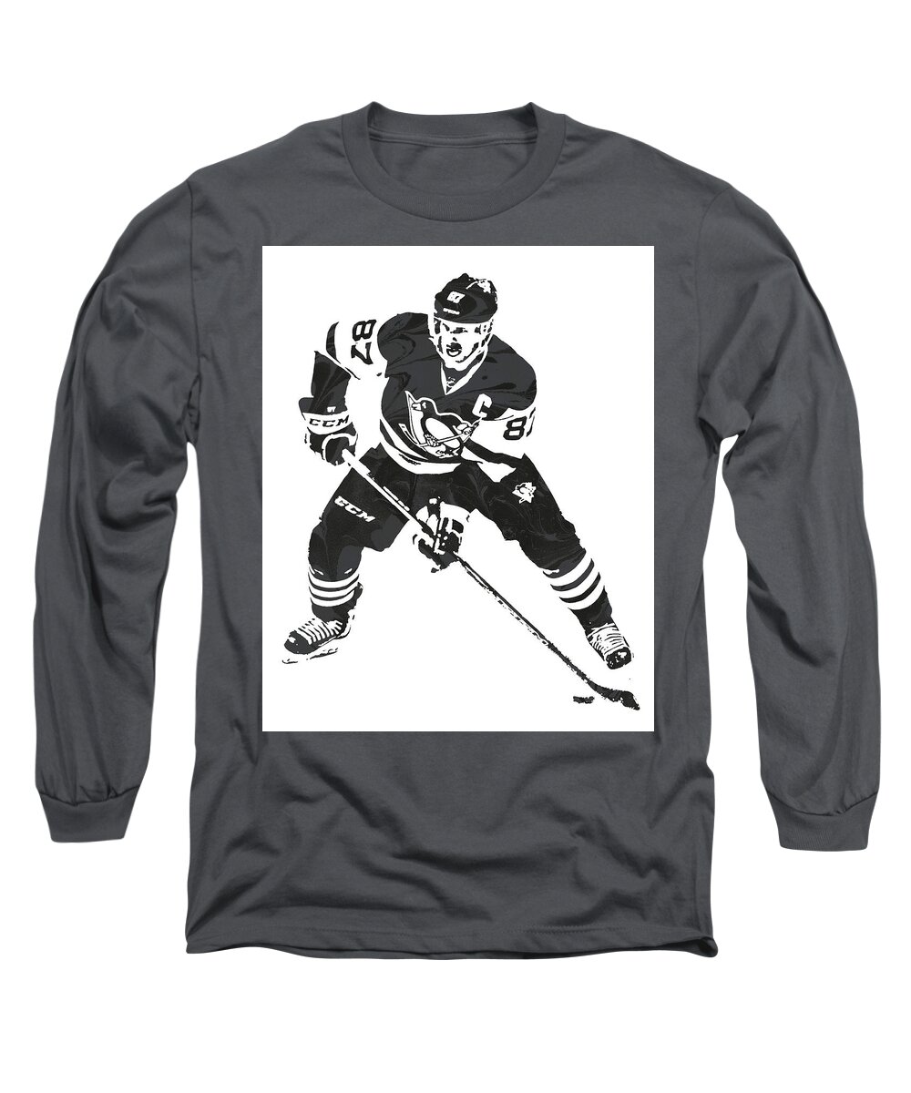Sidney Crosby Pittsburgh Penguins Watercolor Strokes Pixel Art 5 Youth T- Shirt by Joe Hamilton - Pixels
