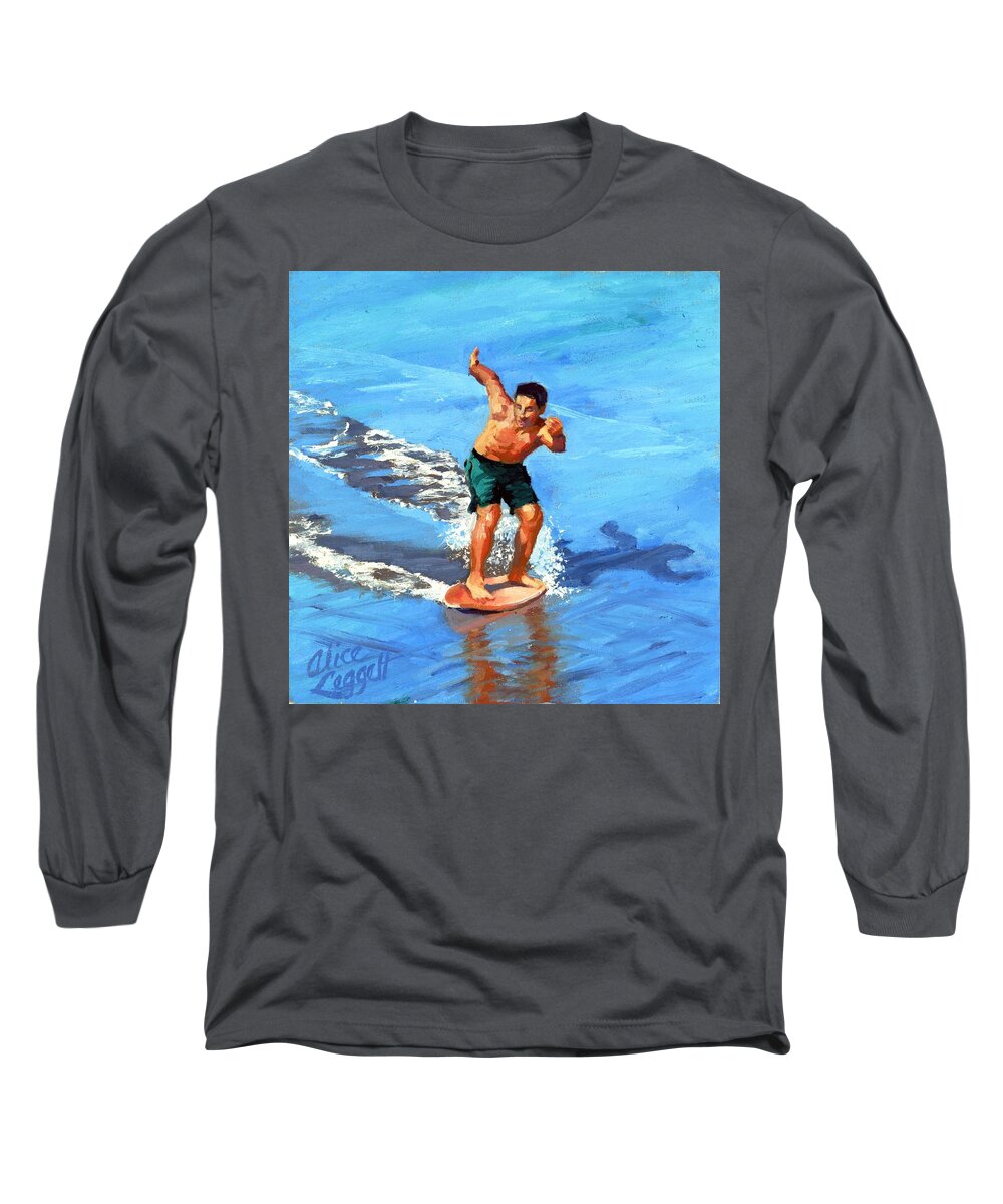  Long Sleeve T-Shirt featuring the painting Skim 360 - 3 of 8 by Alice Leggett