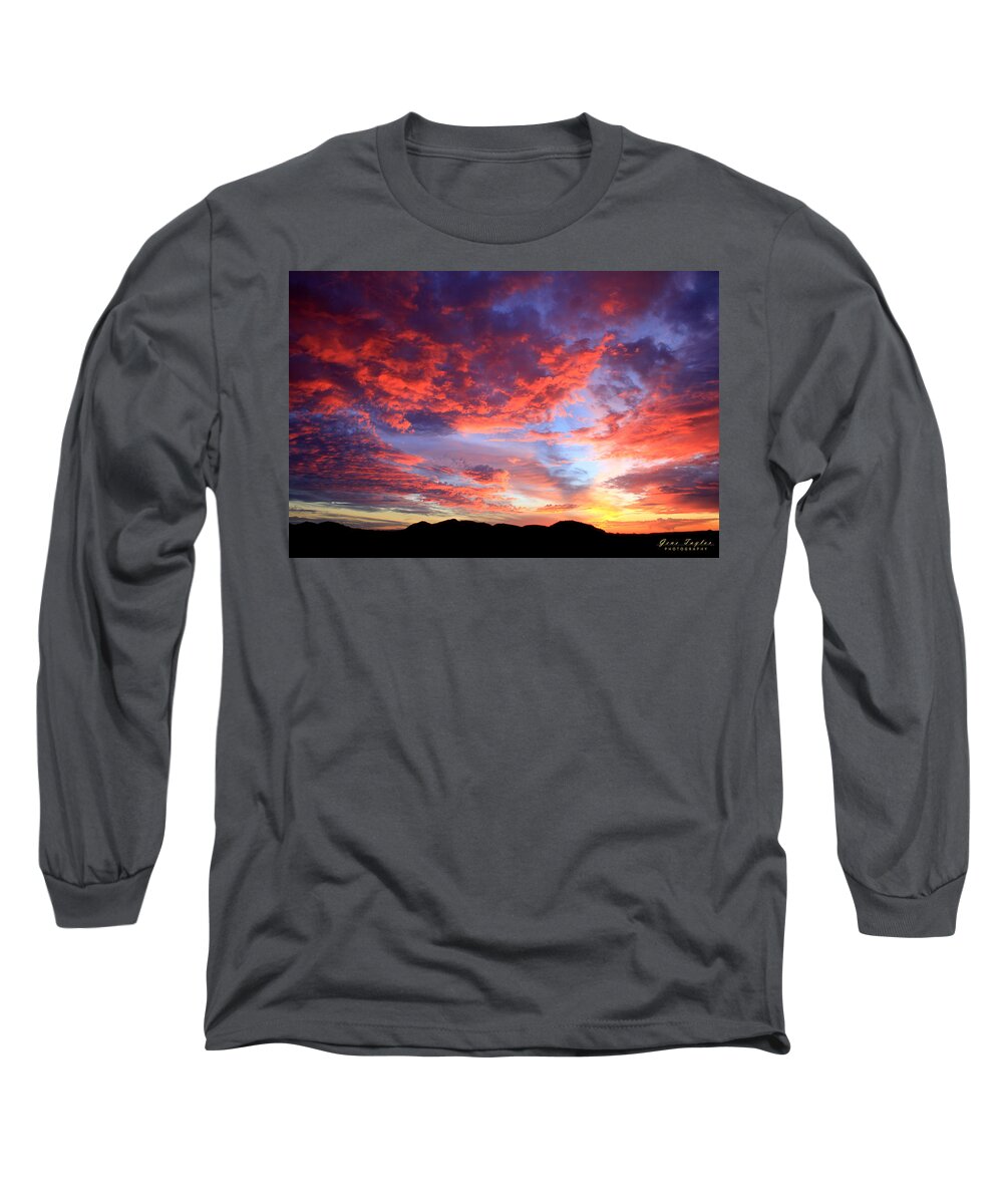 Sky Fire Long Sleeve T-Shirt featuring the photograph Sky Fire 1 - Signed by Gene Taylor