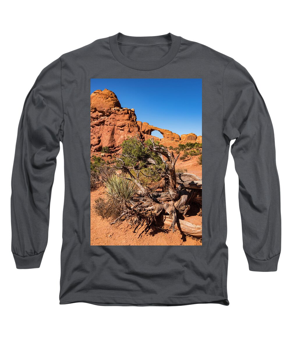 Arch Long Sleeve T-Shirt featuring the photograph Skyline Arch by Norman Reid