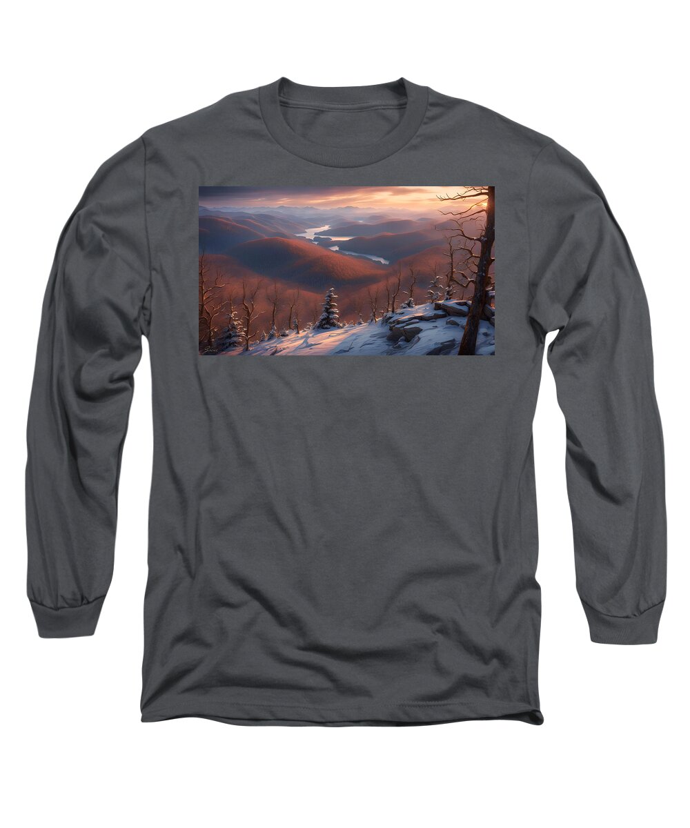 Smoky Mountains Long Sleeve T-Shirt featuring the digital art Smoky mountain wonder by Greg Joens