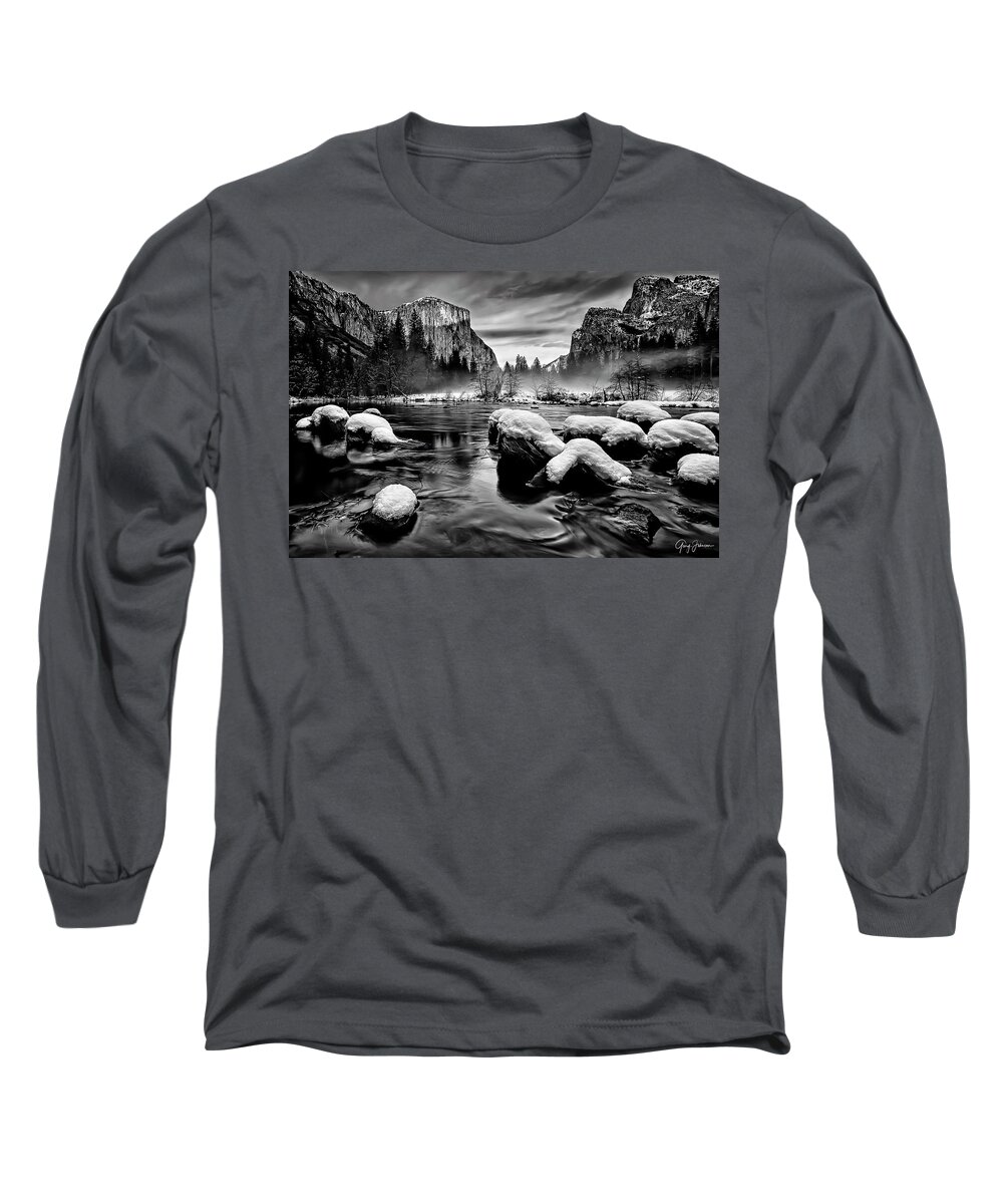 Yosemite Long Sleeve T-Shirt featuring the photograph Snow Capped by Gary Johnson