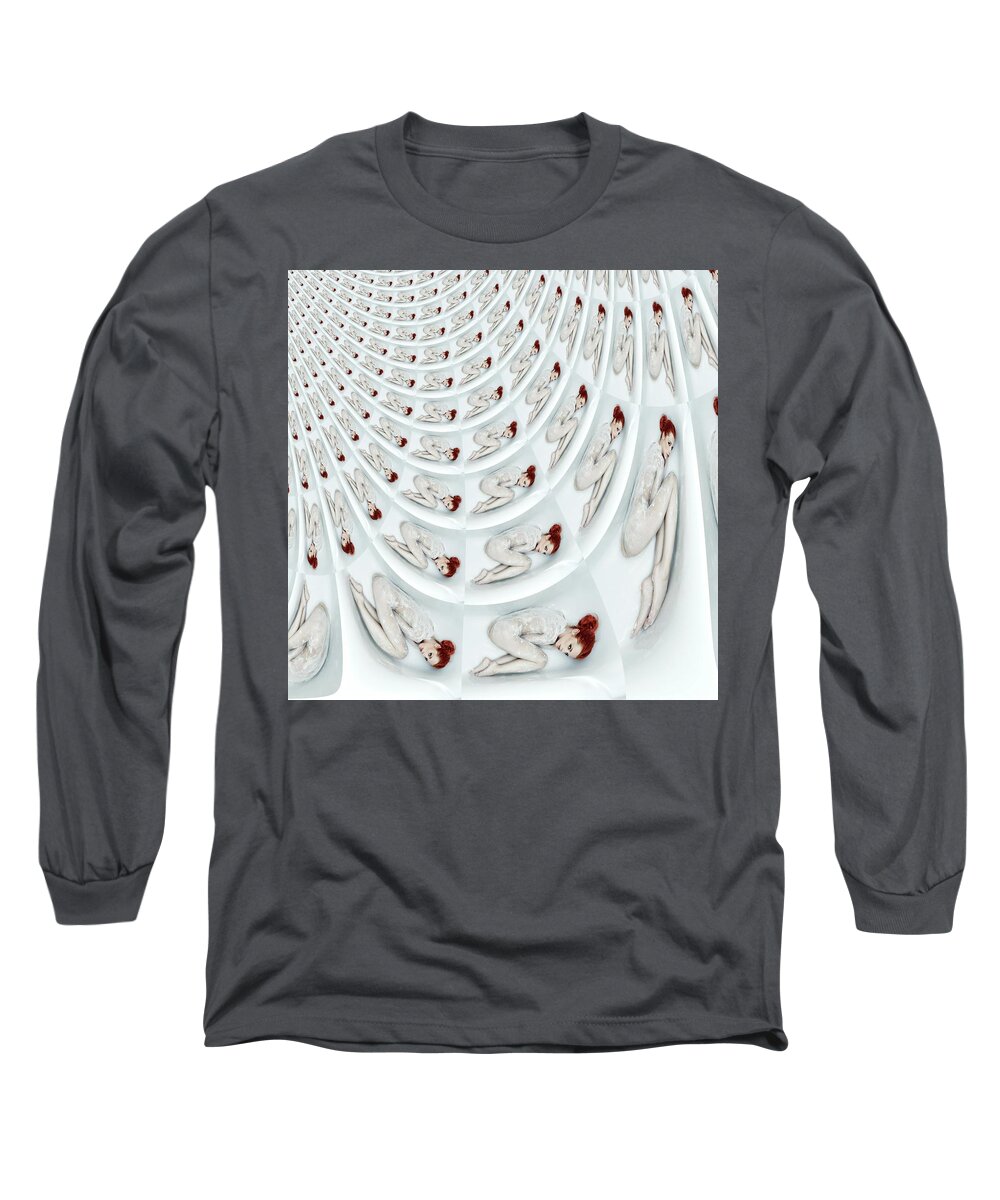 Naked Long Sleeve T-Shirt featuring the digital art Snow Lips Symphony by Stephane Poirier