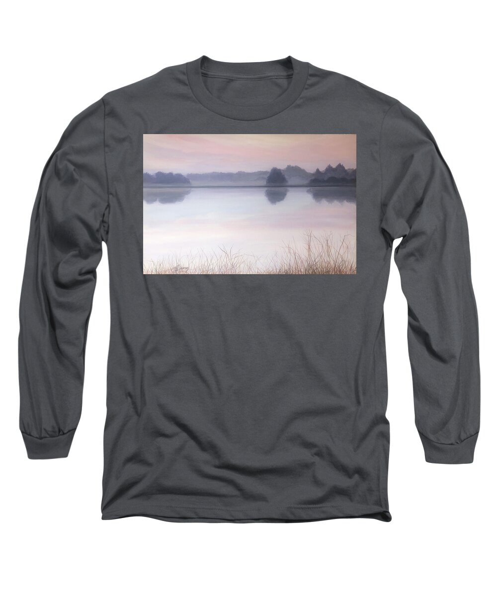 Water Long Sleeve T-Shirt featuring the painting Soft Water by Jeanette Jarmon