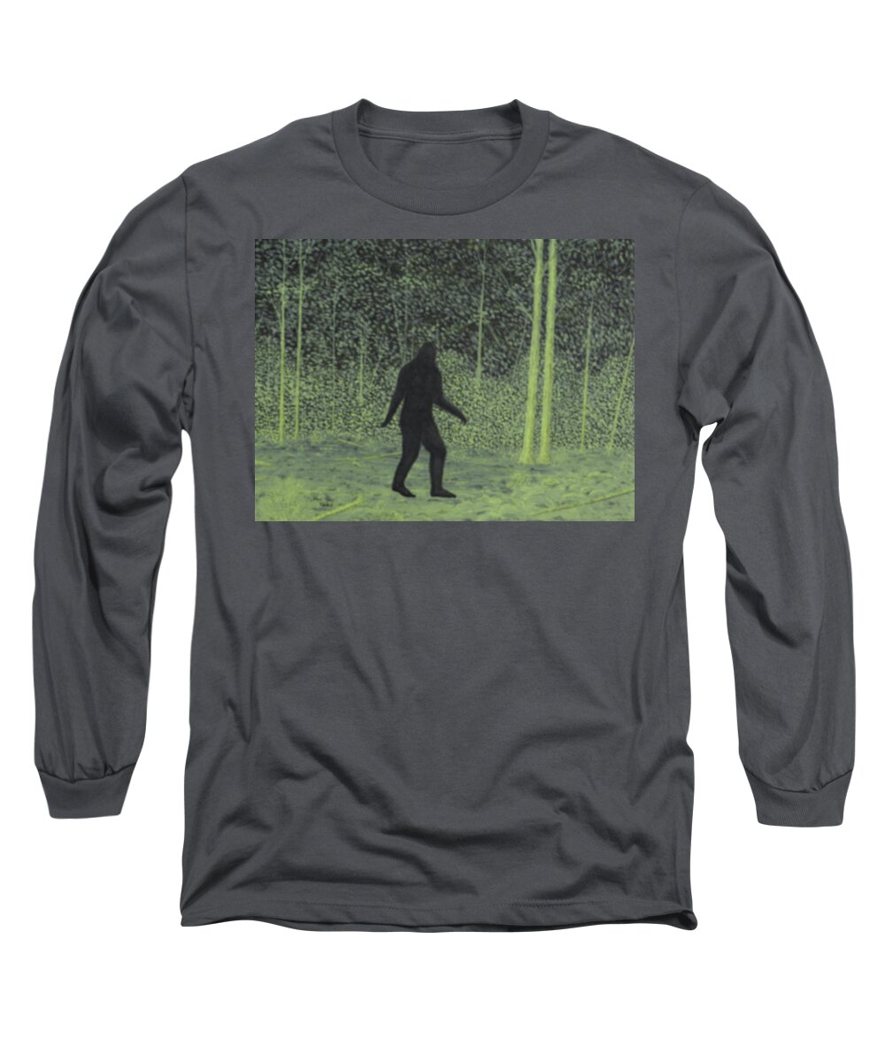 Sasquatch Long Sleeve T-Shirt featuring the painting Somewhere Out There 1 by Doug Miller