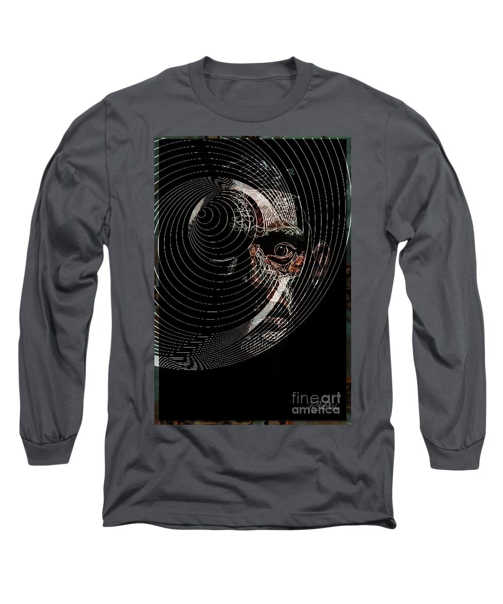 Digital Long Sleeve T-Shirt featuring the digital art Spinning Jaded Eye by Deb Nakano