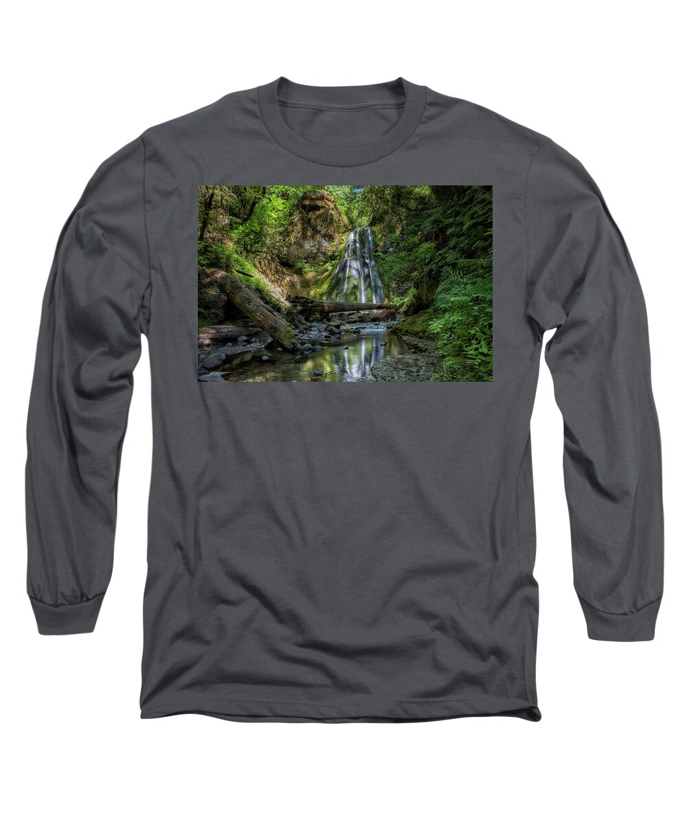 Spirit Falls Long Sleeve T-Shirt featuring the photograph Spirit Falls with Reflections by Belinda Greb