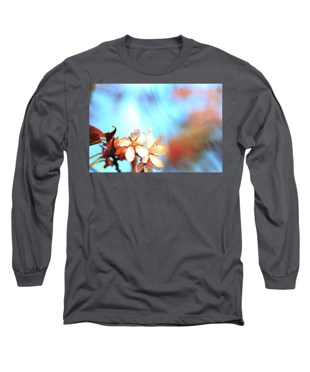 Cherry Long Sleeve T-Shirt featuring the photograph Spring in the air by Maria Dimitrova