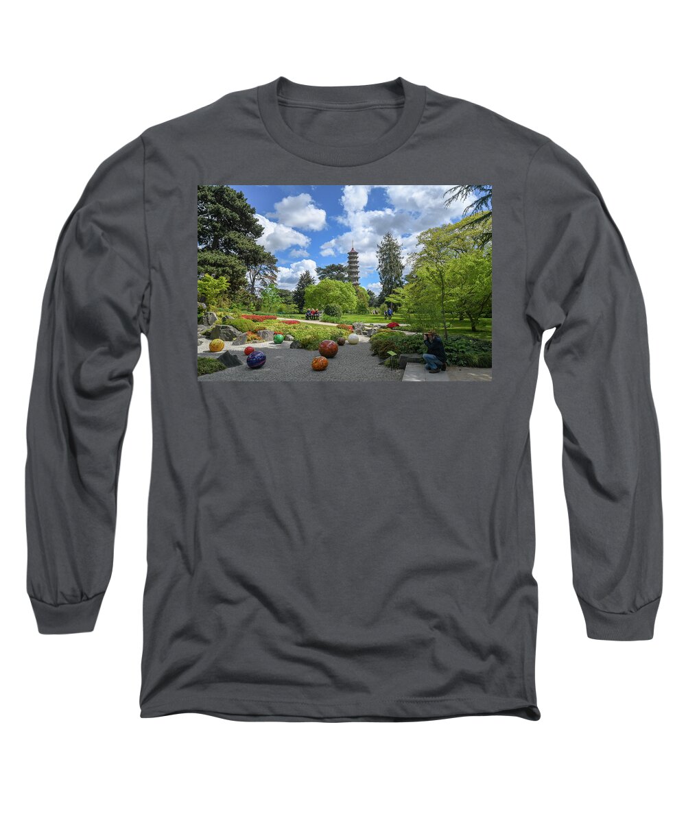 Landscape Long Sleeve T-Shirt featuring the photograph Spring sunshine at Kew Gardens by Andrew Lalchan