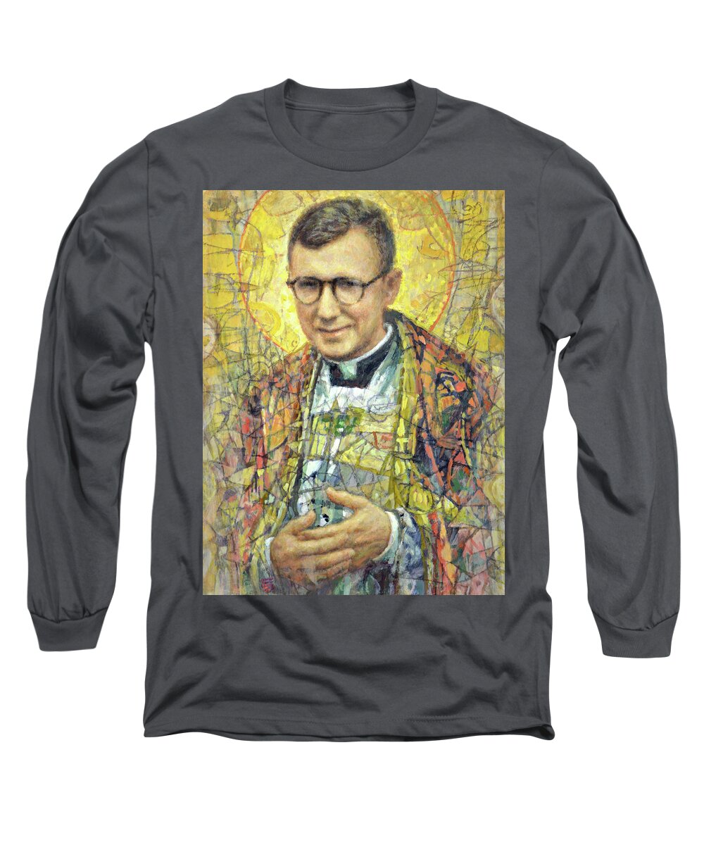 Saint Long Sleeve T-Shirt featuring the painting St. Jose Maria Escriva by Cameron Smith