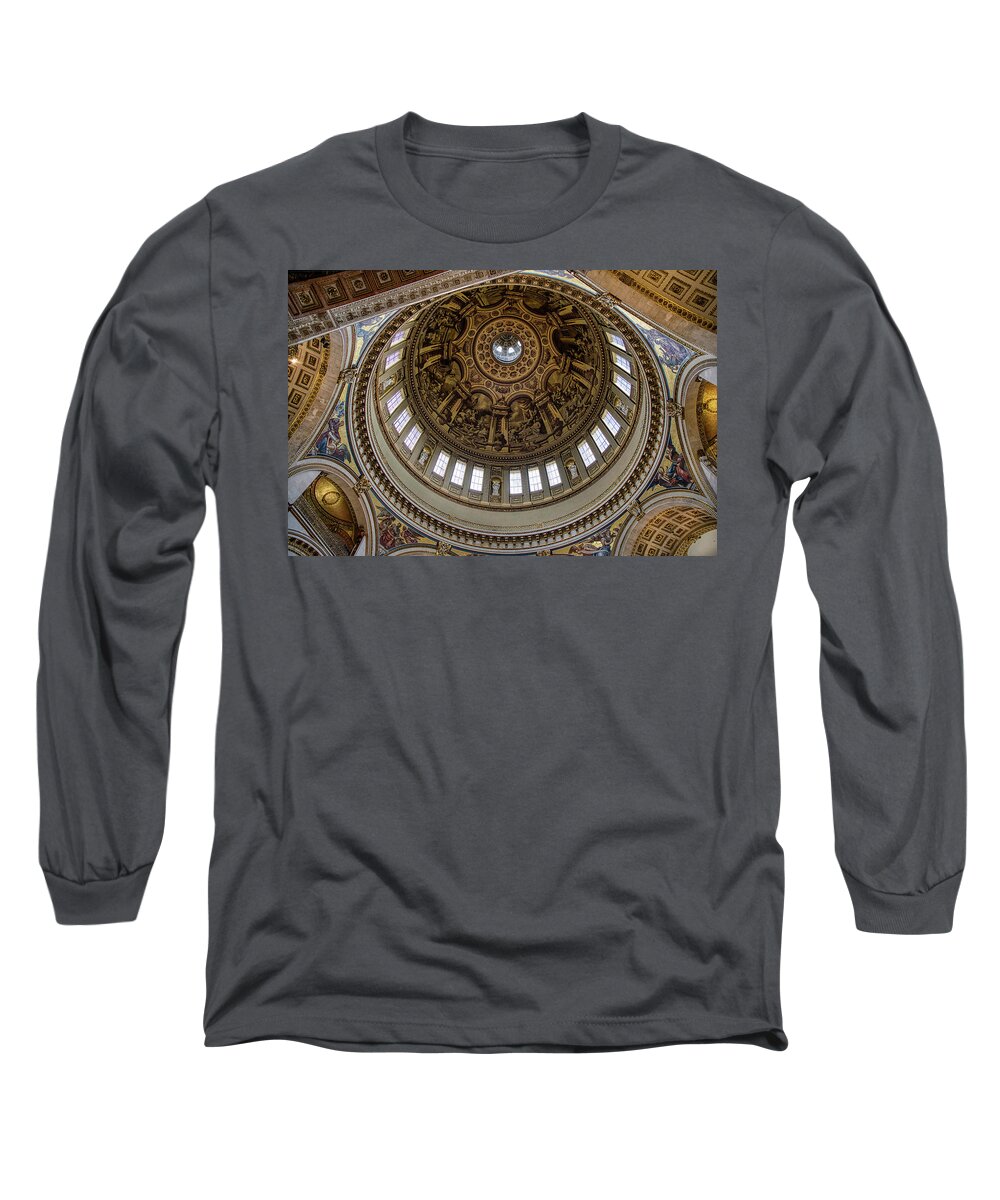 Stpaulscathedral Long Sleeve T-Shirt featuring the photograph St. Paul's Cathedral's Dome by Raymond Hill
