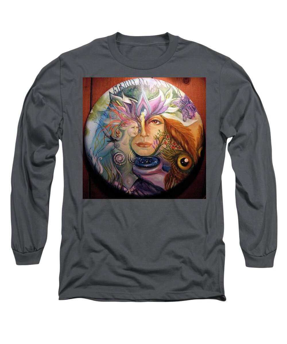 Masks Long Sleeve T-Shirt featuring the mixed media Star Dancer by Sofanya White