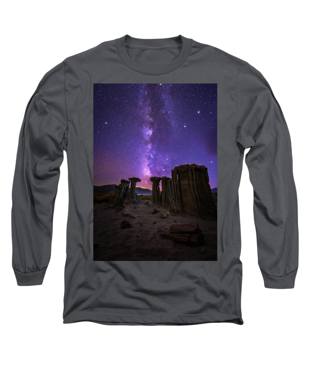 Milkyway Long Sleeve T-Shirt featuring the photograph Starry Nights  by Tassanee Angiolillo