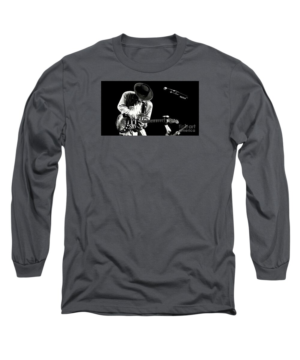 Stevie Ray Vaughan Long Sleeve T-Shirt featuring the photograph Stevie Ray Vaughan in concert by Action