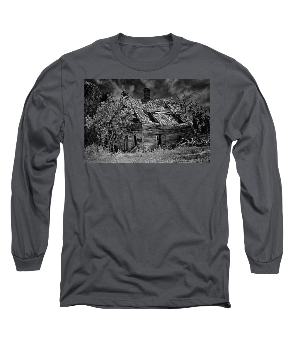 Black & White Long Sleeve T-Shirt featuring the photograph Still Standing by Elin Skov Vaeth