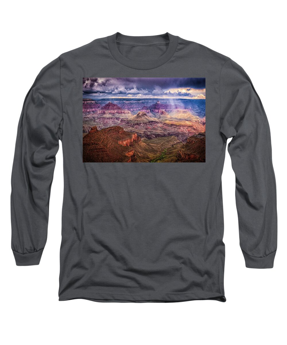 Grand Canyon National Park Long Sleeve T-Shirt featuring the photograph Storm Over the Grand Canyon by Norman Reid