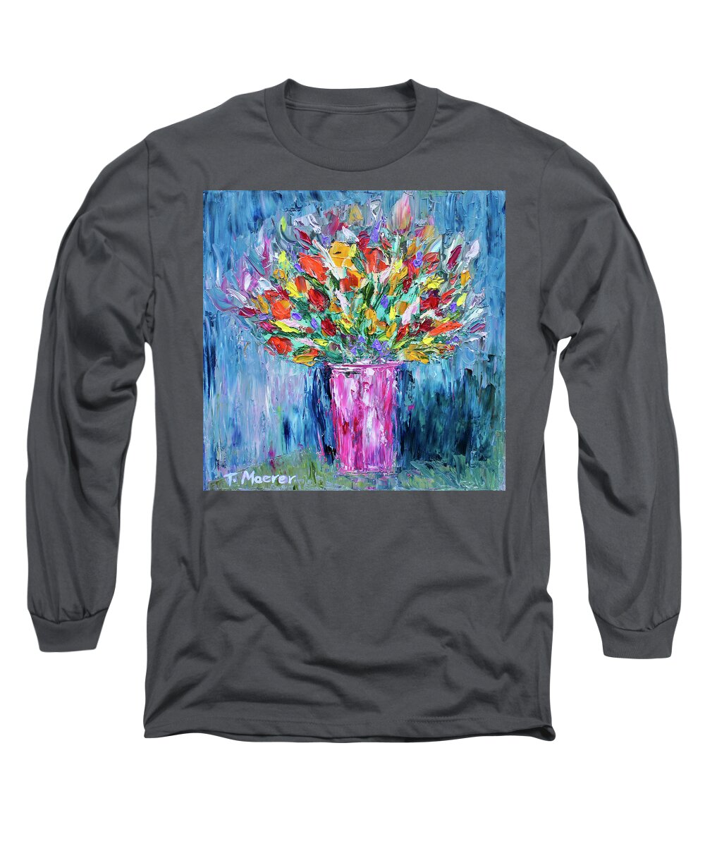 Flowers Long Sleeve T-Shirt featuring the painting Summer Delight by Teresa Moerer