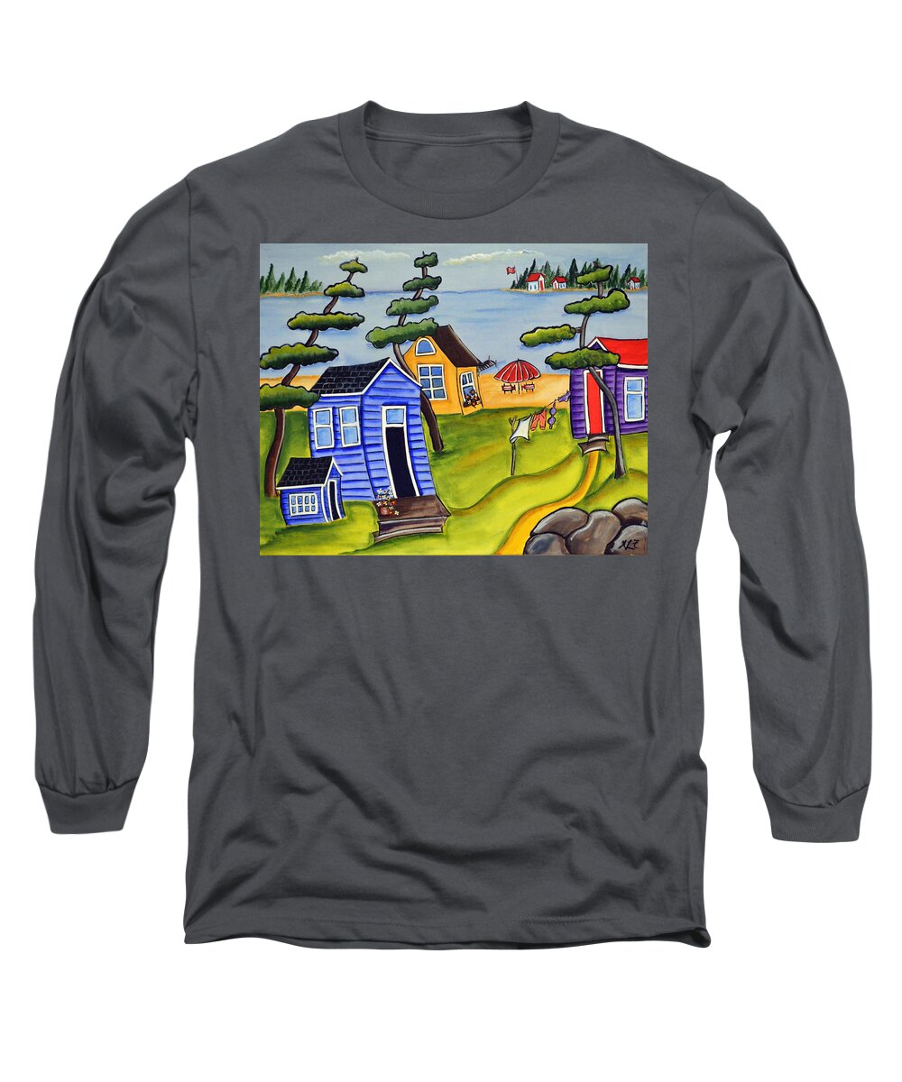 Colourful Long Sleeve T-Shirt featuring the painting Canada Day by Heather Lovat-Fraser