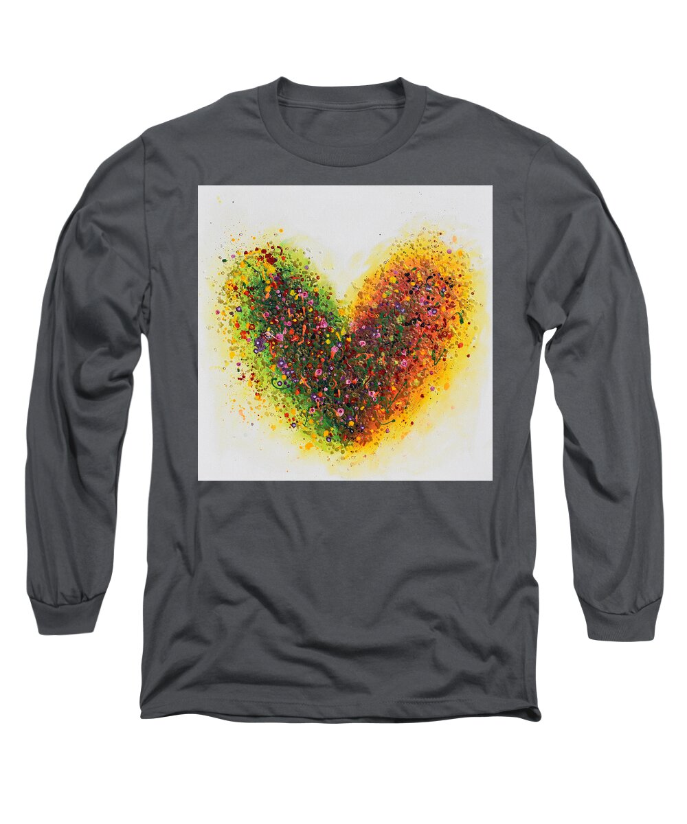 Heart Long Sleeve T-Shirt featuring the painting Summer Love by Amanda Dagg