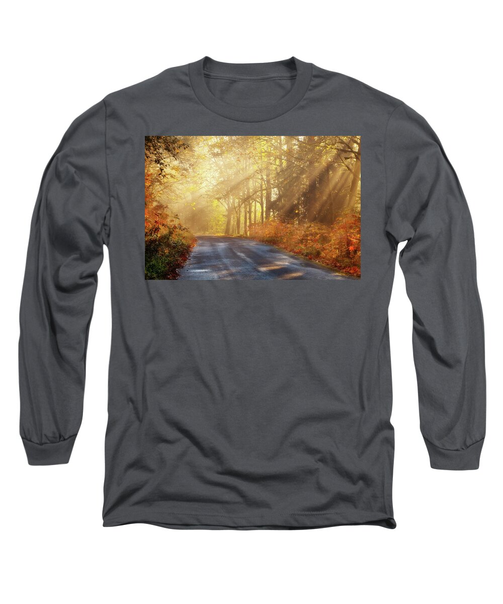 Fall Colors Long Sleeve T-Shirt featuring the photograph Sunday Morning Gold by Darren White