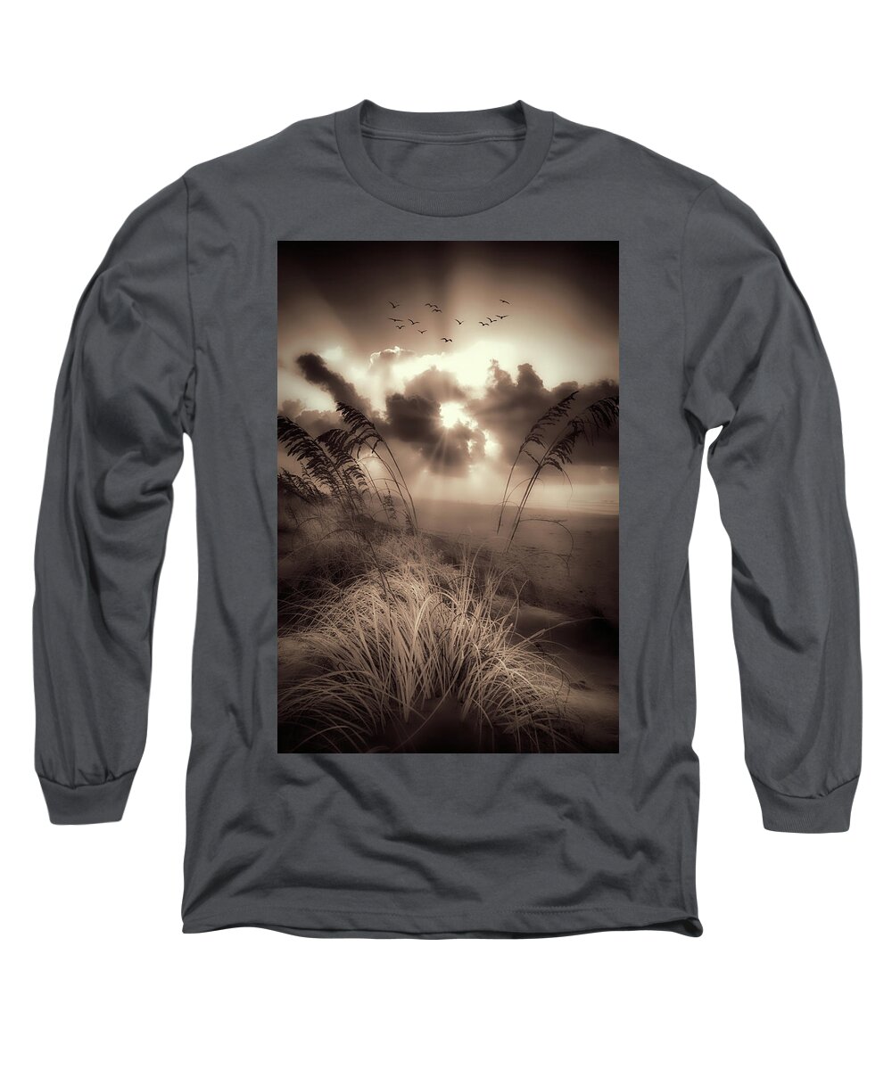 North Carolina Long Sleeve T-Shirt featuring the photograph Sunrise Through the Oats by Dan Carmichael