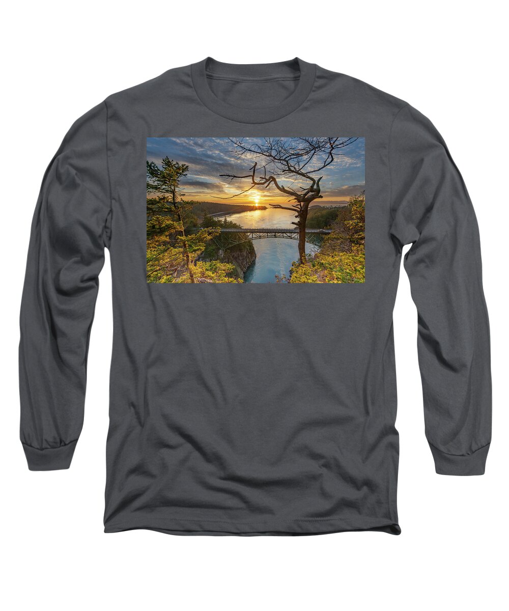 Sunset Long Sleeve T-Shirt featuring the photograph Sunset at the Pass by Gary Skiff